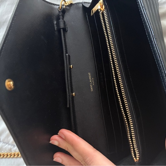 YSL Monogram Large Wallet on Chain in Grained Leather - Picture 6 of 7